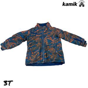 Kamik Insulated Jacket Ski Snowboard Winter Boys 3T (98) Blue Orange Winter Coat